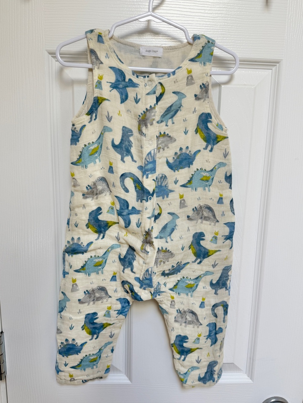 Angel Dear Cotton Muslin Dinosaur Sleeveless Jumpsuit 18-24M
